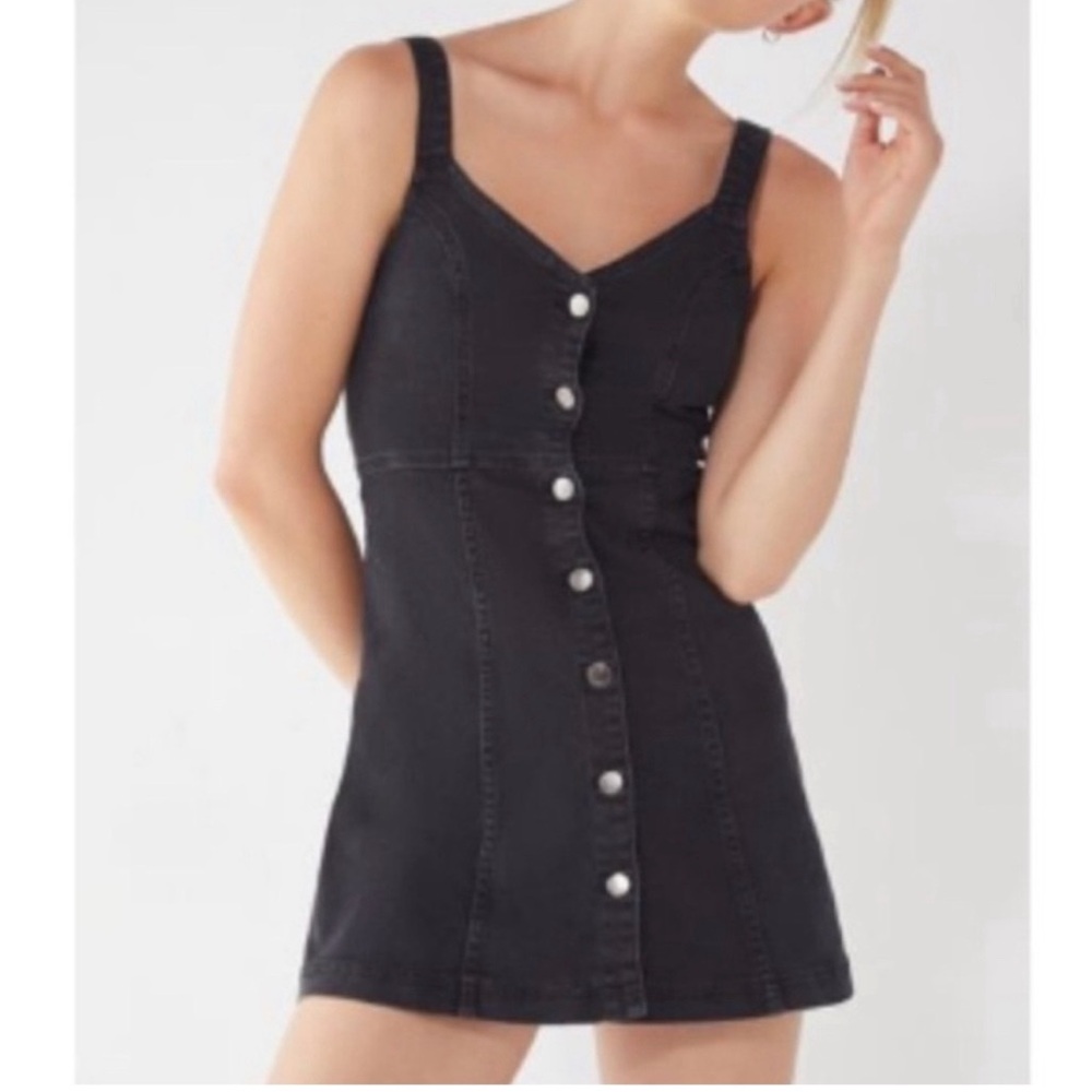 urban outfitters denim bodycon overall dress size small